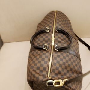 Louis Vuitton Authentic Keepall Bandouliere 55 Damier Ebene Duffle with Strap